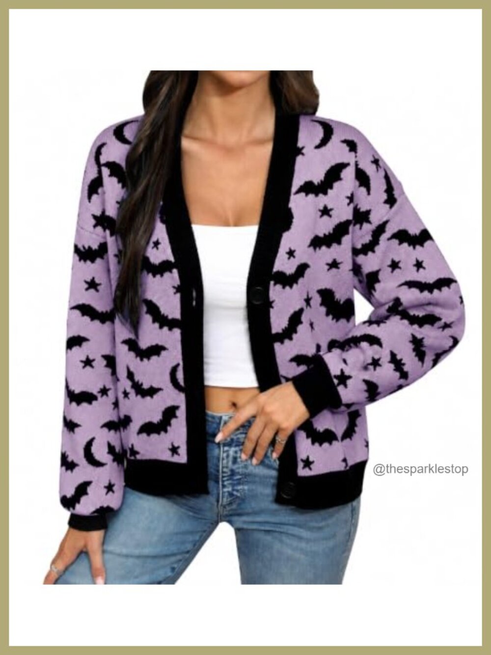 Cropped Cardigan Y2K Halloween Button-Down Knit Sweater